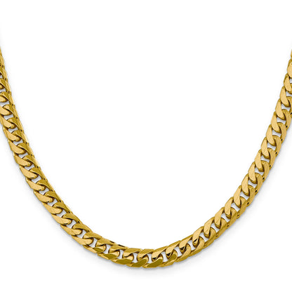 22 Inch 10K Yellow Gold 6.25mm Solid Miami Cuban Chain Necklace