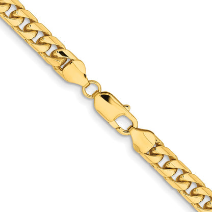 2 Inch 10K Yellow Gold 6.75mm Solid Miami Cuban Chain Necklace