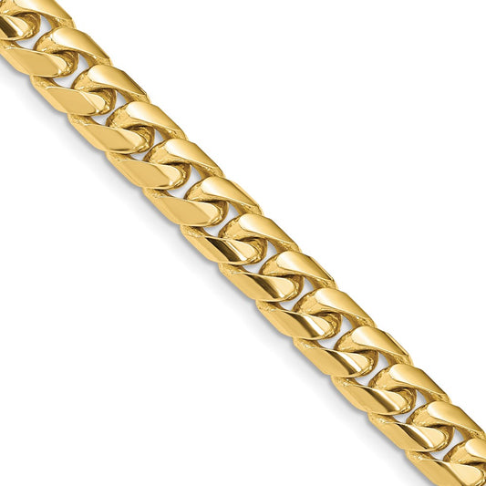 2 Inch 10K Yellow Gold 6.75mm Solid Miami Cuban Chain Necklace
