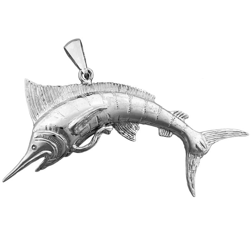 14K Gold 3-D Marlin Pendant