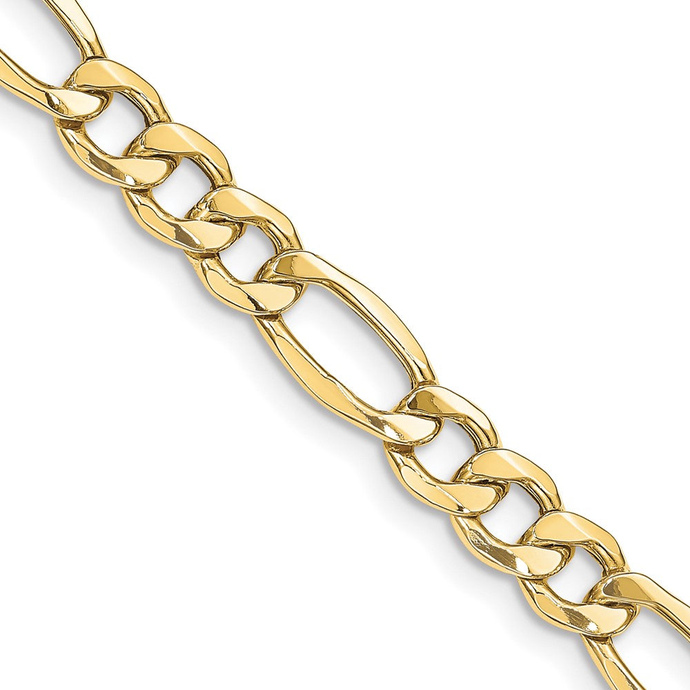 2 Inch 10K Yellow Gold 8.5mm Semi Solid Figaro Chain Necklace