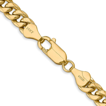 18 Inch 10K Yellow Gold 6mm Semi Solid Miami Cuban Chain Necklace
