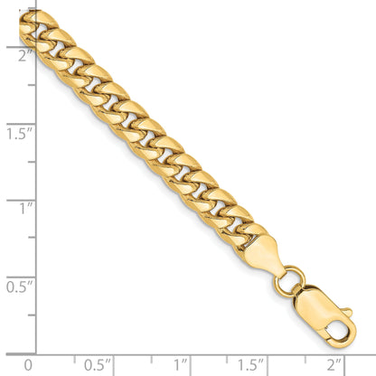 7 Inch 10K Yellow Gold 6mm Semi Solid Miami Cuban Chain Bracelet