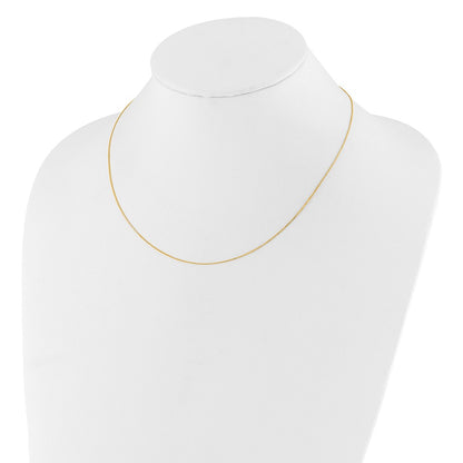 18 Inch 10K Yellow Gold .8mm D/C Round Cable 1In+1In Adjustable Chain Necklace