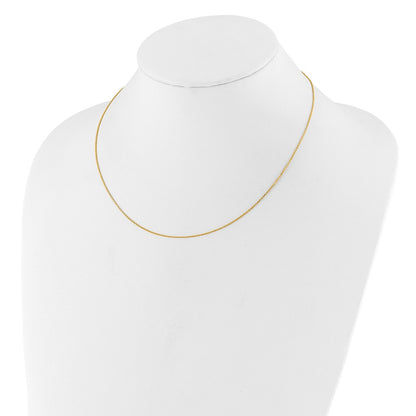 18 Inch 10K Yellow Gold .95mm D/C Round Cable 1In+1In Adjustable Chain Necklace