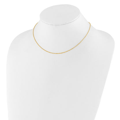 18 Inch 10K Yellow Gold 1.25mm Singapore 1In+1In Adjustable Chain Necklace