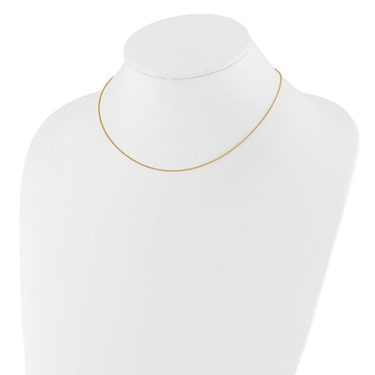 18 Inch 10K Yellow Gold .8mm Baby Spiga 1In+1In Adjustable Chain Necklace