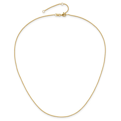 18 Inch 10K Yellow Gold .8mm Baby Spiga 1In+1In Adjustable Chain Necklace