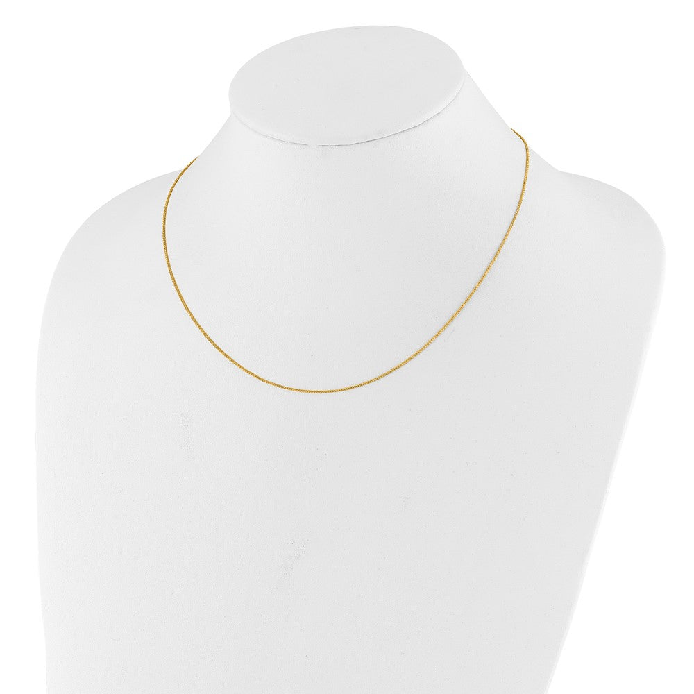 18 Inch 10K Yellow Gold .8mm Baby Spiga 1In+1In Adjustable Chain Necklace