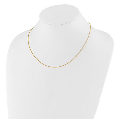 18 Inch 10K Yellow Gold .8mm Baby Spiga 1In+1In Adjustable Chain Necklace