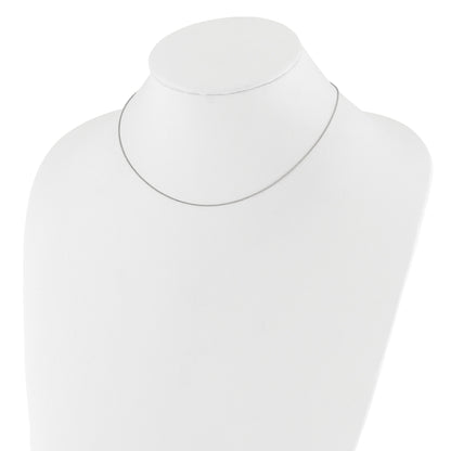 10K White Gold .8mm Baby Spiga 1In+1In Adjustable Chain