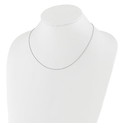 10K White Gold .8mm Baby Spiga 1In+1In Adjustable Chain