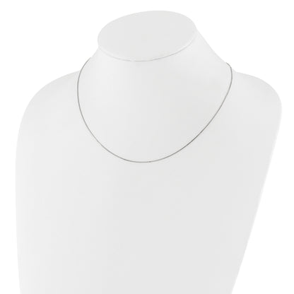 10K White Gold .7mm Box 1In+1In Adjustable Chain
