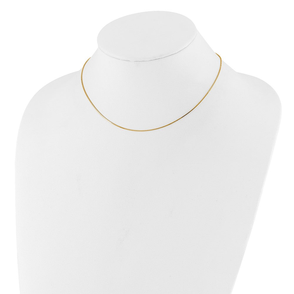 18 Inch 10K Yellow Gold .85mm Box 1In+1In Adjustable Chain Necklace