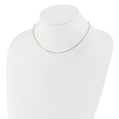 18 Inch 10K Yellow Gold .85mm Box 1In+1In Adjustable Chain Necklace