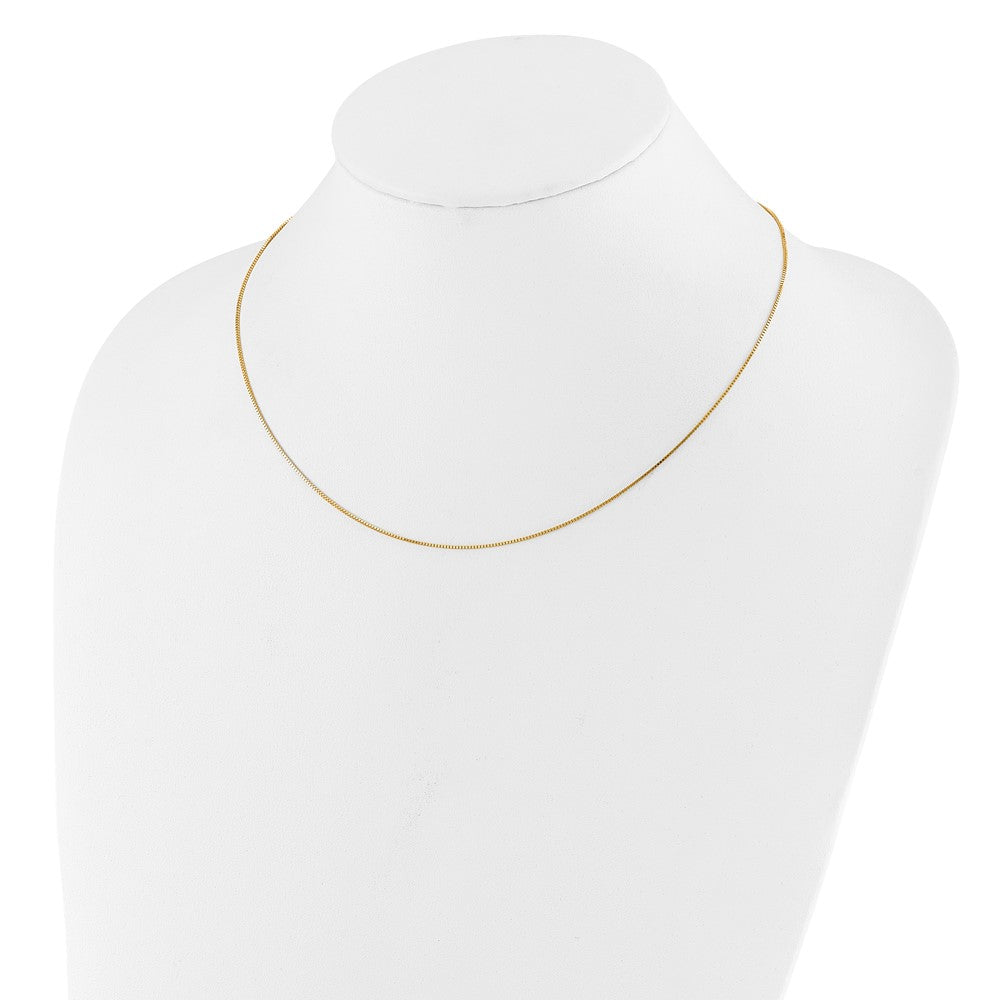 18 Inch 10K Yellow Gold .85mm Box 1In+1In Adjustable Chain Necklace