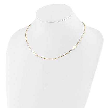 18 Inch 10K Yellow Gold .85mm Box 1In+1In Adjustable Chain Necklace