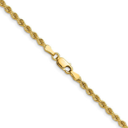 24 Inch 10K Yellow Gold 2.75mm Solid Regular Rope Chain Necklace