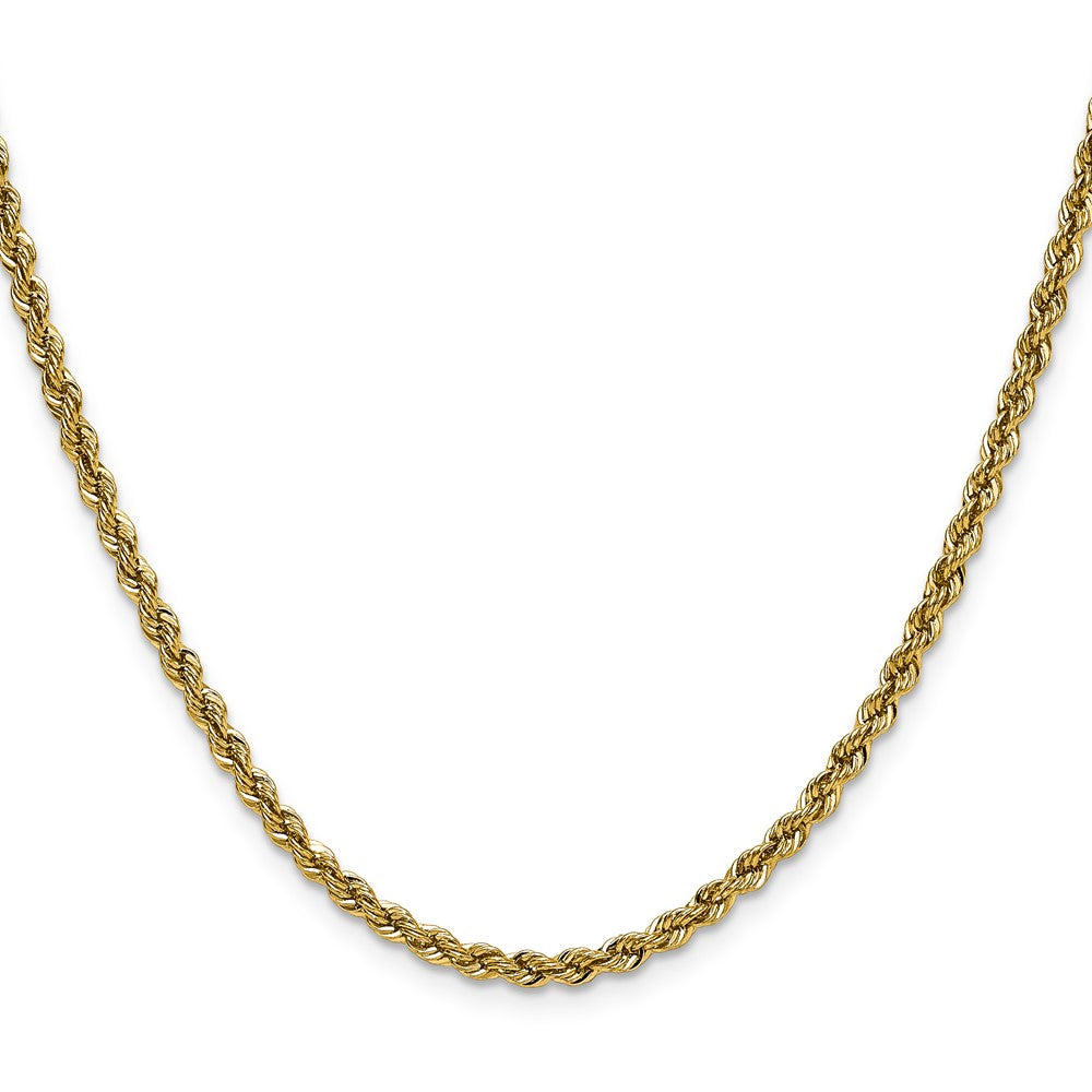 2 Inch 10K Yellow Gold 3mm Solid Regular Rope Chain Necklace