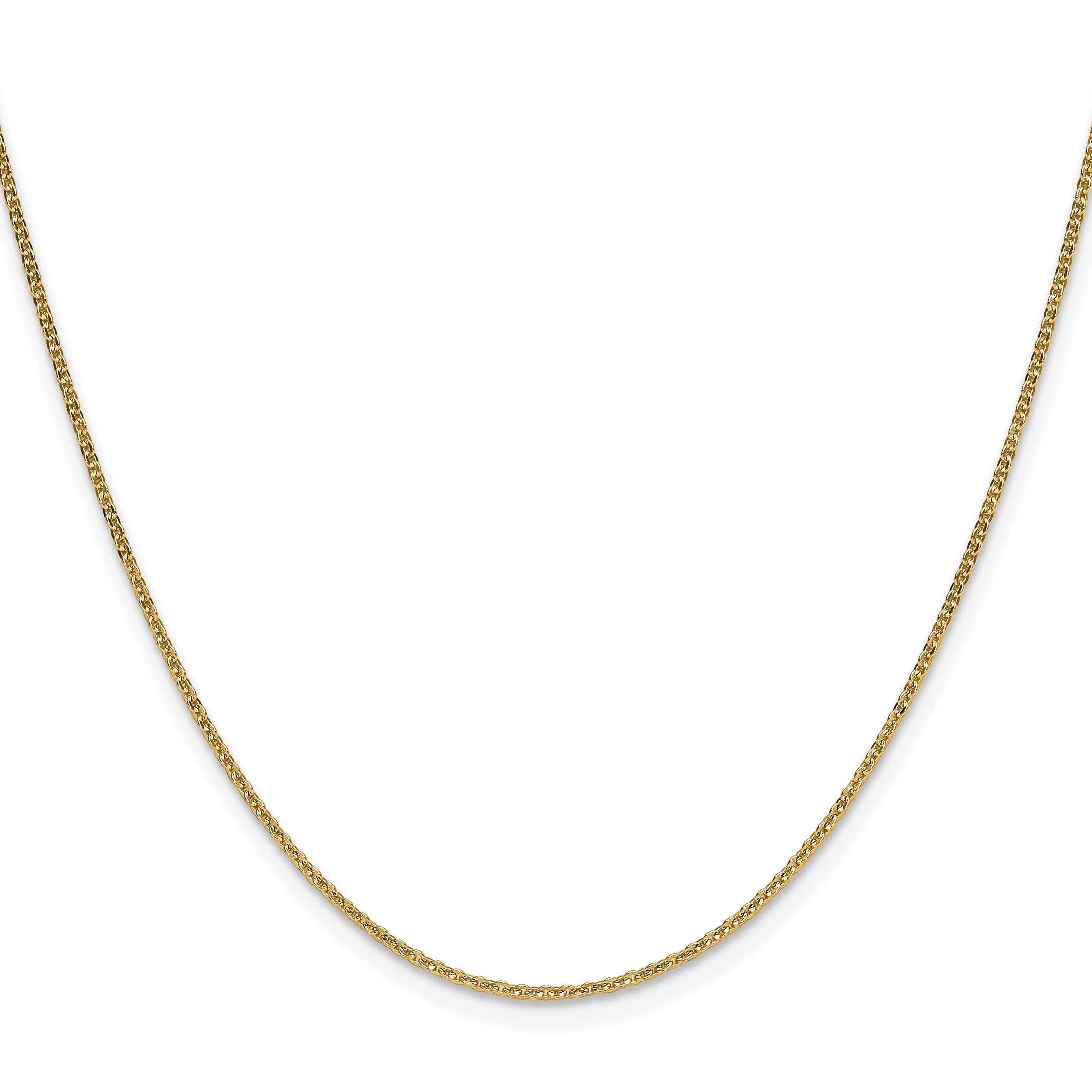 2 Inch 10K Yellow Gold 1.4mm Flat Cable Chain Necklace