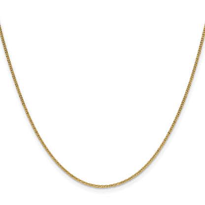 2 Inch 10K Yellow Gold 1.4mm Flat Cable Chain Necklace