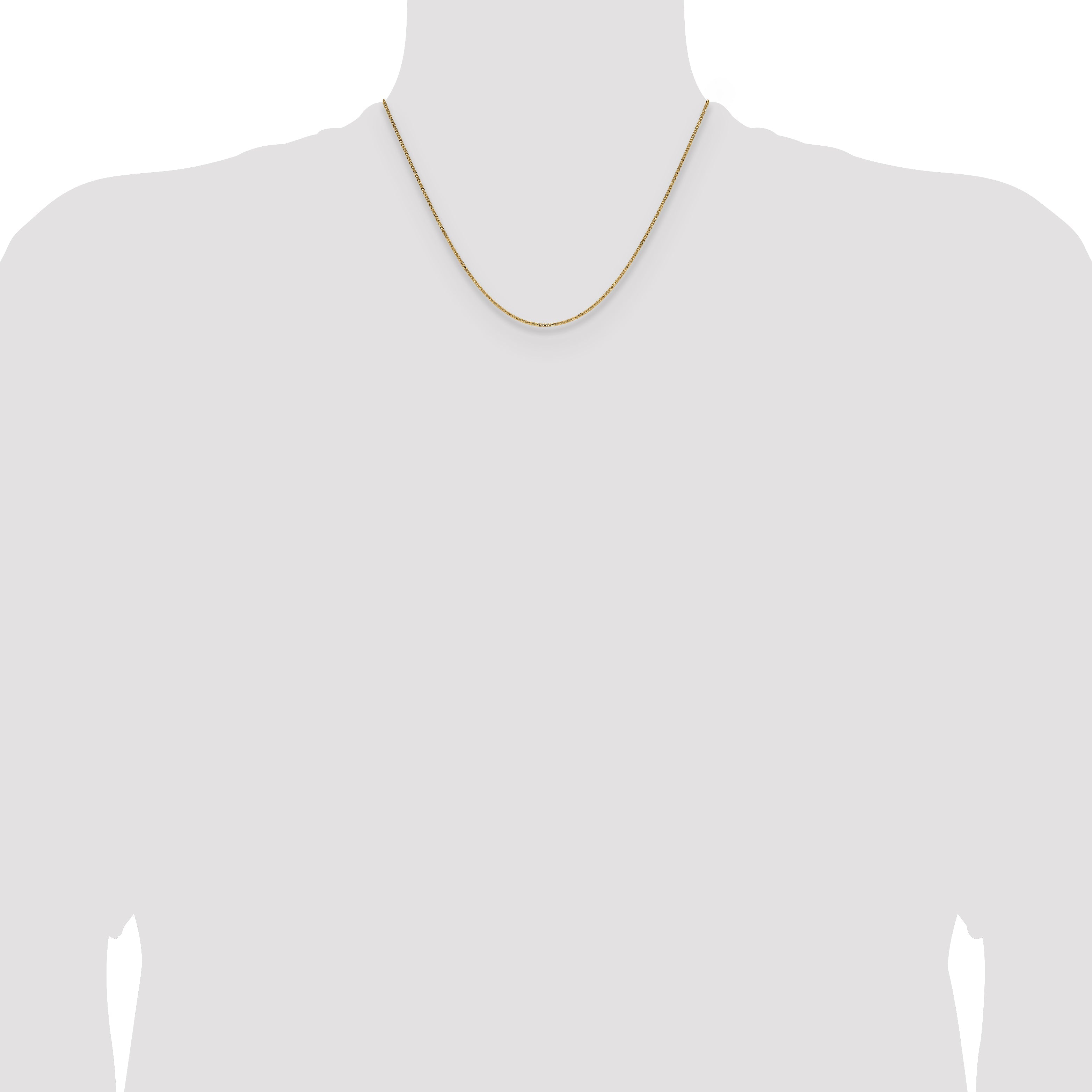 18 Inch 10K Yellow Gold 1.4mm Flat Cable Chain Necklace