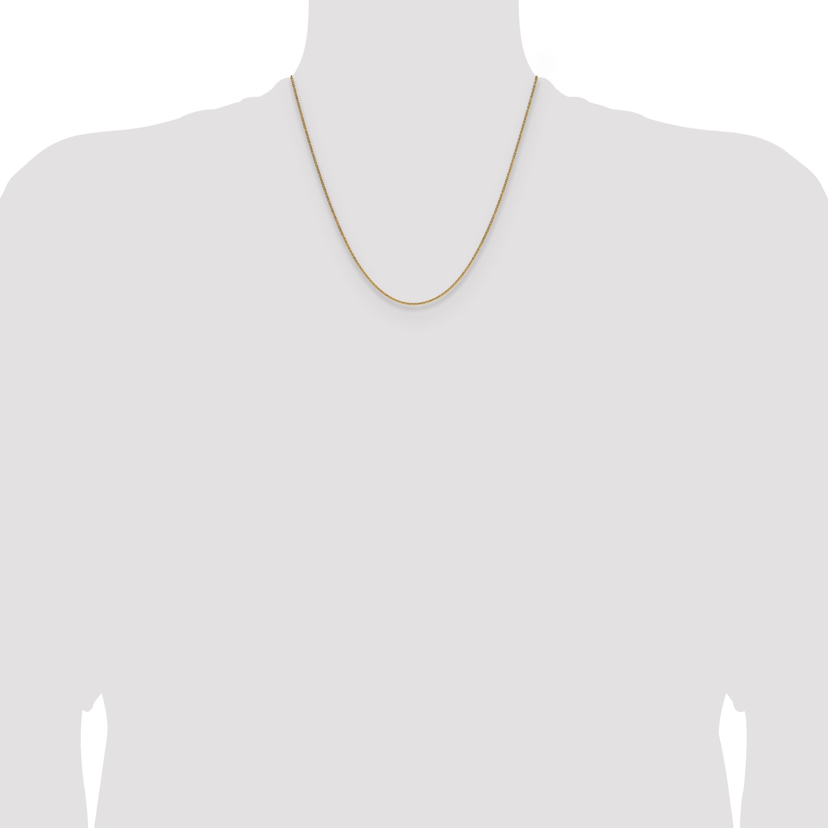 2 Inch 10K Yellow Gold 1.4mm Flat Cable Chain Necklace