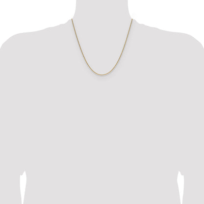 2 Inch 10K Yellow Gold 1.4mm Flat Cable Chain Necklace