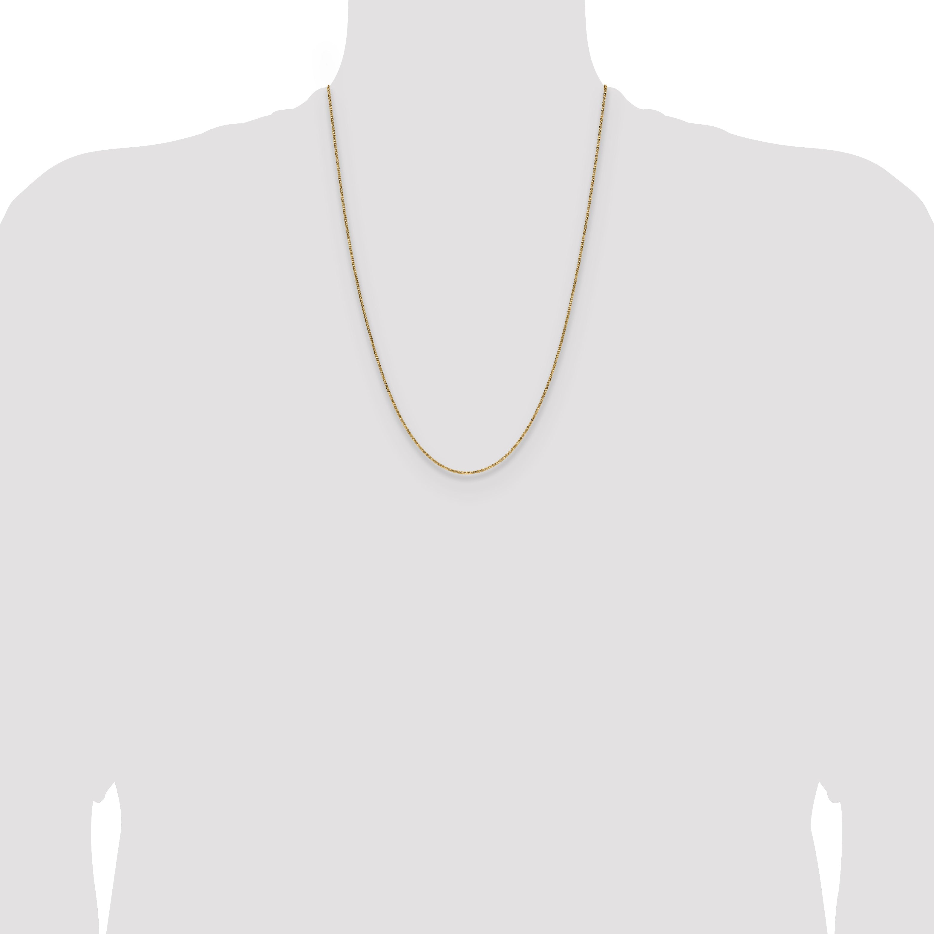 24 Inch 10K Yellow Gold 1.4mm Flat Cable Chain Necklace