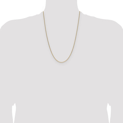 24 Inch 10K Yellow Gold 1.4mm Flat Cable Chain Necklace