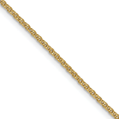 2 Inch 10K Yellow Gold 1.4mm Flat Cable Chain Necklace