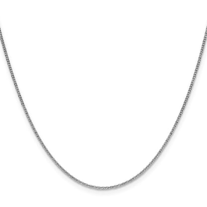 24 Inch 10K White Gold 1.4mm Flat Cable Chain Necklace