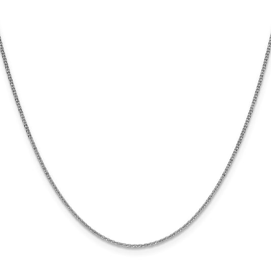 24 Inch 10K White Gold 1.4mm Flat Cable Chain Necklace