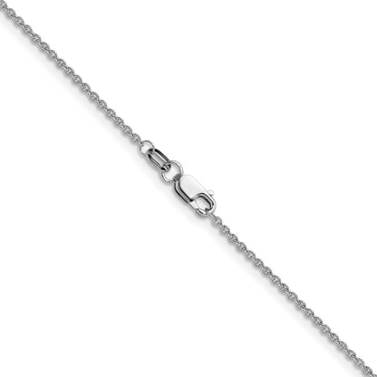 24 Inch 10K White Gold 1.4mm Flat Cable Chain Necklace