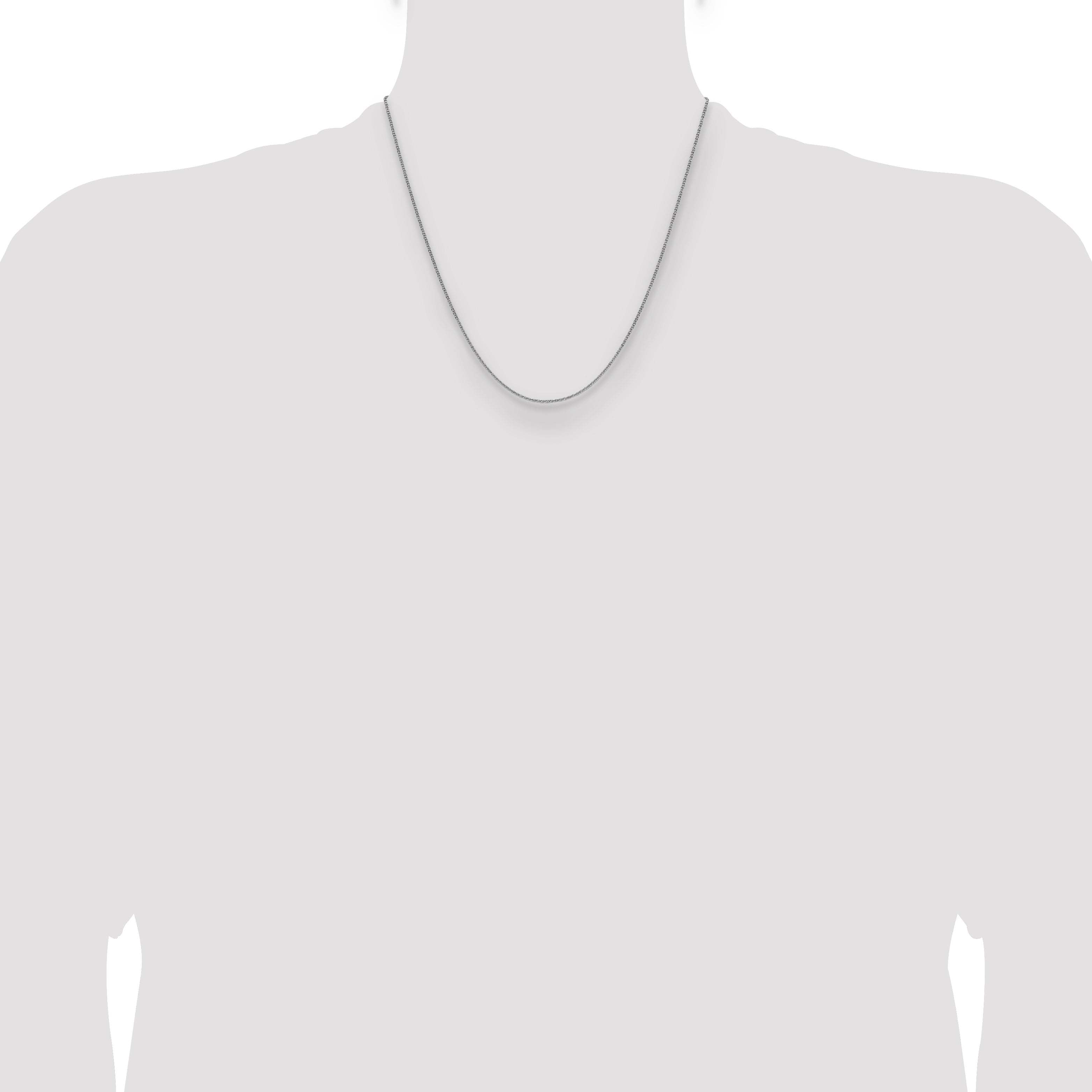 10K White Gold 1.4mm Flat Cable Chain