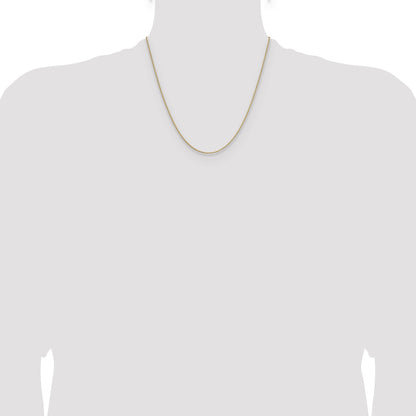 2 Inch 10K Yellow Gold 1.1mm Box Chain Necklace
