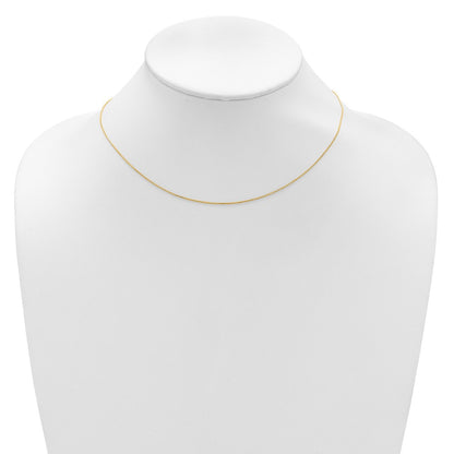 18 Inch 10K Yellow Gold .65mm D/C Spiga 1In+1In Adjustable Chain Necklace