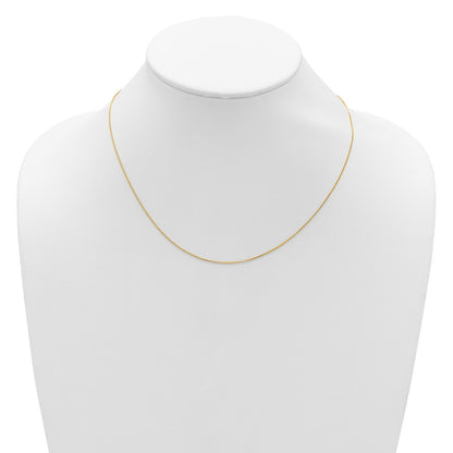 18 Inch 10K Yellow Gold .65mm D/C Spiga 1In+1In Adjustable Chain Necklace