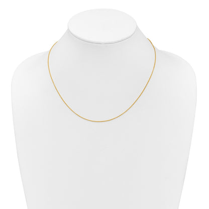 18 Inch 10K Yellow Gold 1mm D/C Spiga 1In+1In Adjustable Chain Necklace