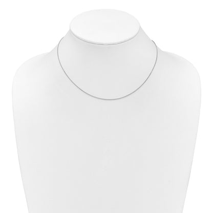 18 Inch 10K White Gold 1mm D/C Spiga 1In+1In Adjustable Chain Necklace