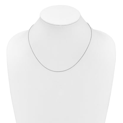 18 Inch 10K White Gold 1mm D/C Spiga 1In+1In Adjustable Chain Necklace