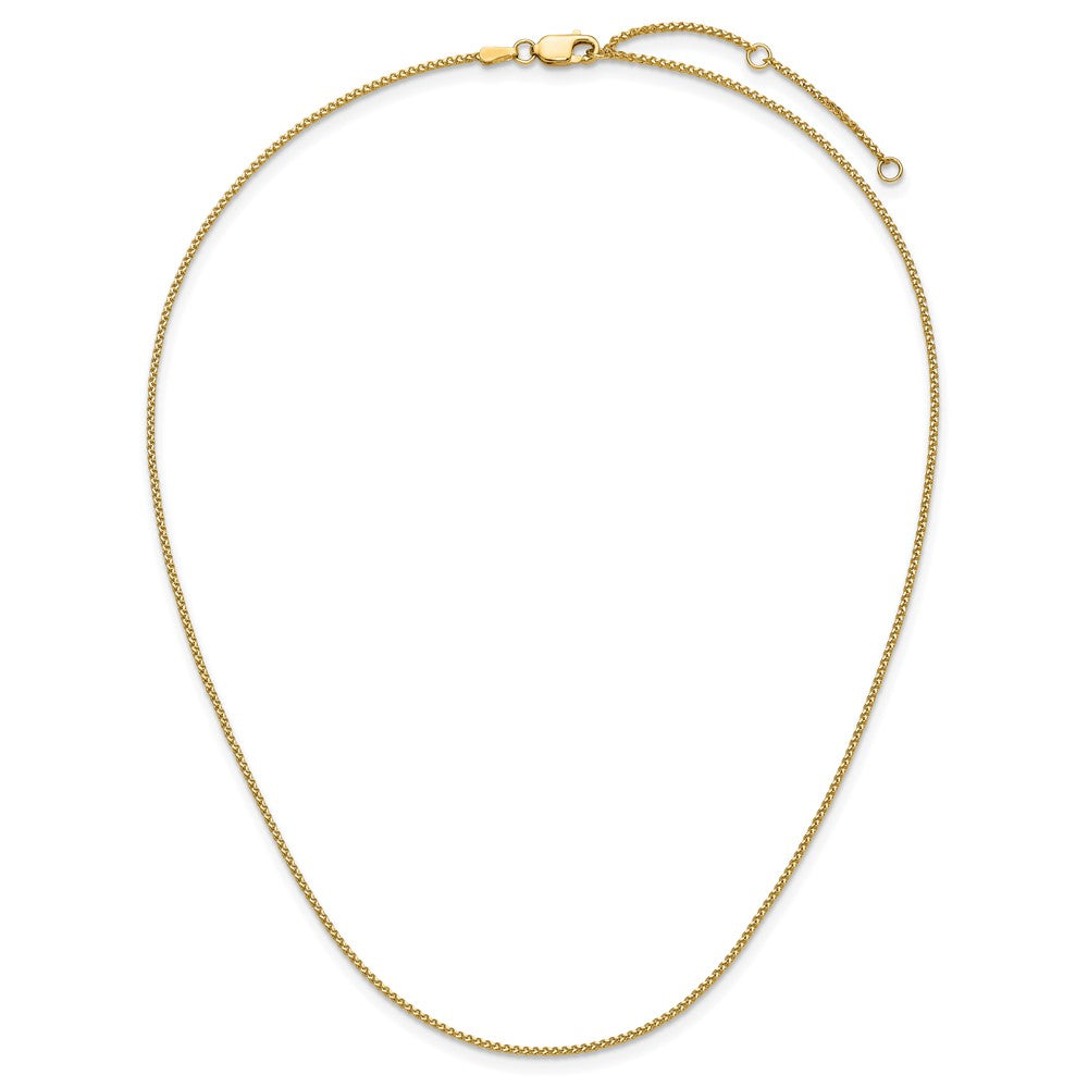 18 Inch 10K Yellow Gold 1.20mm D/C Spiga 1In+1In Adjustable Chain Necklace