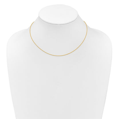 18 Inch 10K Yellow Gold 1mm Baby Spiga 1In+1In Adjustable Chain Necklace