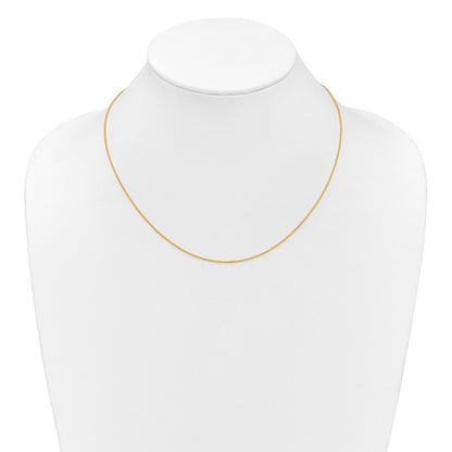 18 Inch 10K Yellow Gold 1mm Baby Spiga 1In+1In Adjustable Chain Necklace