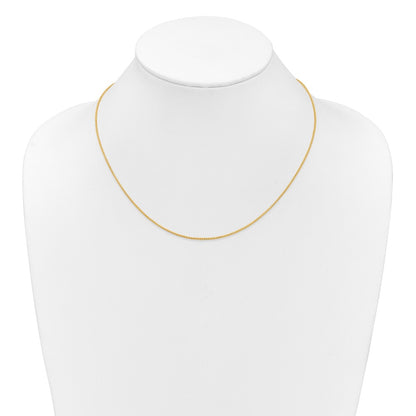 18 Inch 10K Yellow Gold 1.2mm Spiga 1In+1In Adjustable Chain Necklace