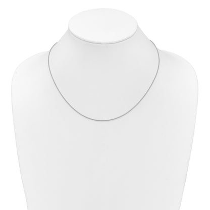 10K White Gold 1.2mm Spiga 1In+1In Adjustable Chain