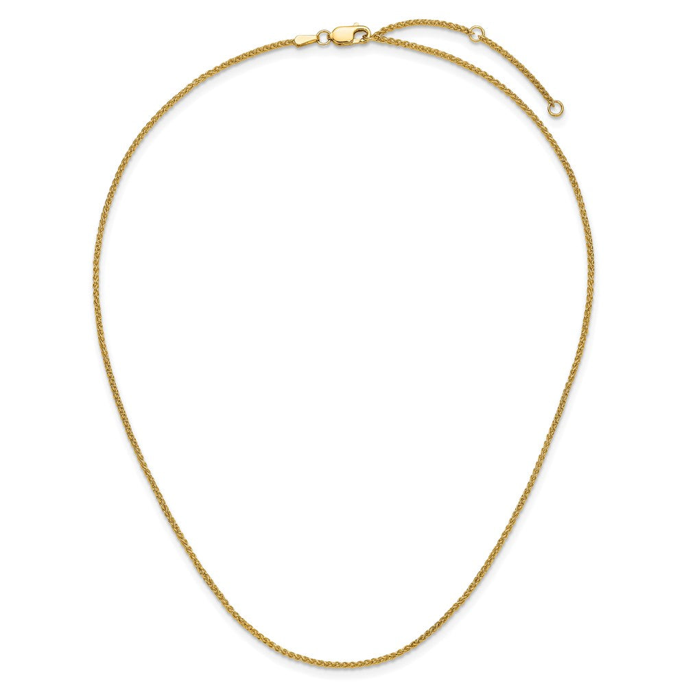 18 Inch 10K Yellow Gold 1.5mm Spiga 1In+1In Adjustable Chain Necklace