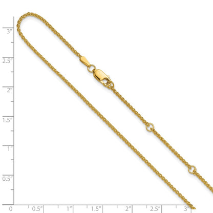 18 Inch 10K Yellow Gold 1.5mm Spiga 1In+1In Adjustable Chain Necklace