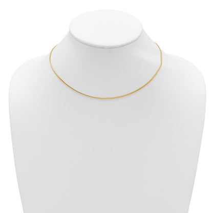 18 Inch 10K Yellow Gold 1.25mm Franco 1In+1In Adjustable Chain Necklace