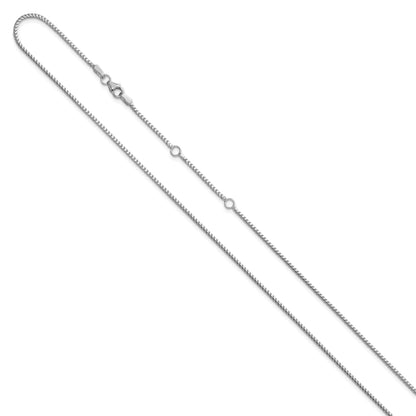 10K White Gold 1.25mm Franco 1In+1In Adjustable Chain